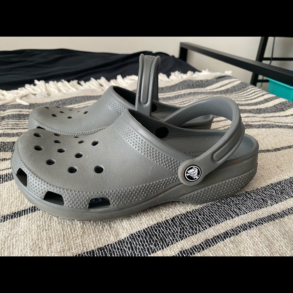 Crocs. Grey. Size 9womens/7mens.